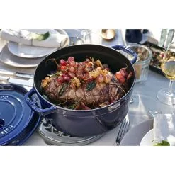 Staub Cocotte Rotonda - 26 Cm, Blu Scuro -Coltelli 000011035