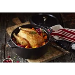 Staub Cocotte Rotonda - 26 Cm, Nera -Coltelli 000017453