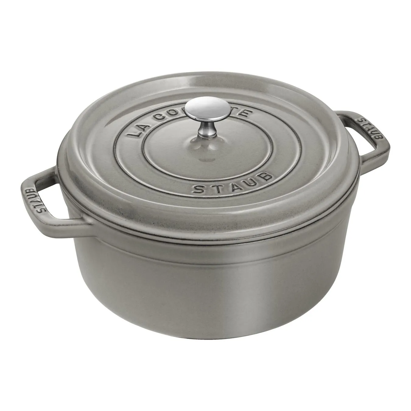 Staub Cocotte Rotonda - 24 Cm, Colore Grigio Grafite 1 Staub Cocotte Rotonda - 24 Cm, Colore Grigio Grafite