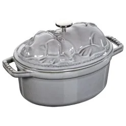 Staub Cocotte Ovale - 17 Cm, Colore Grigio Grafite