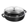 Staub Tegame Con Coperchio In Vetro Rotondo - 24 Cm, Nero
