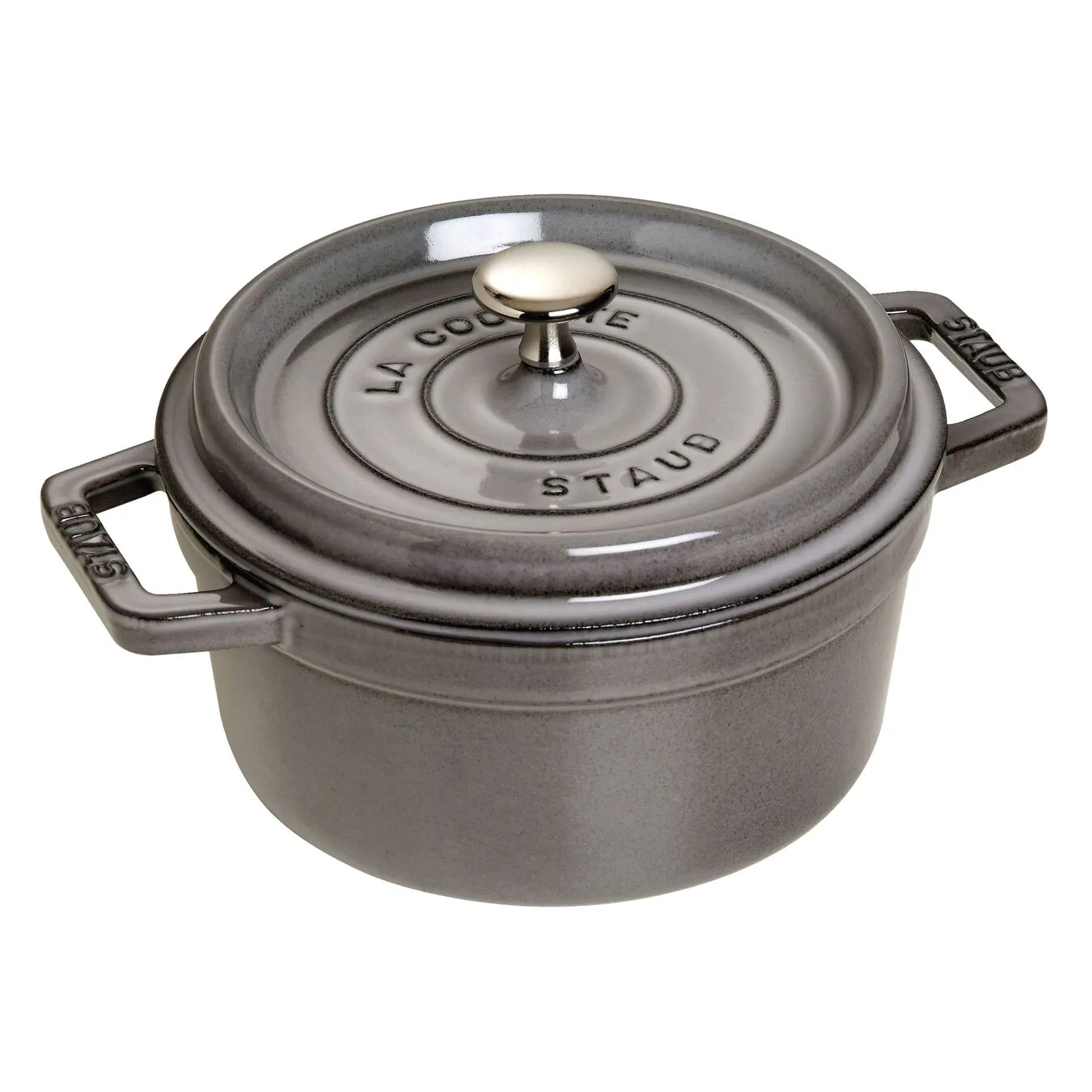 Staub Cocotte Rotonda - 22 Cm, Colore Grigio Grafite 1 Staub Cocotte Rotonda - 22 Cm, Colore Grigio Grafite