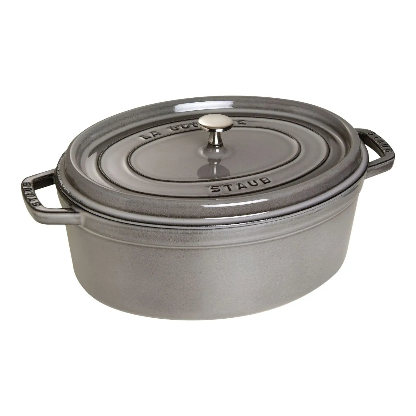 Staub Cocotte Ovale - 33 Cm, Colore Grigio Grafite 1 Staub Cocotte Ovale - 33 Cm, Colore Grigio Grafite
