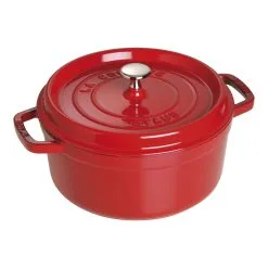 Coltelli 38 Staub Cocotte Rotonda - 24 Cm, Ciliegia