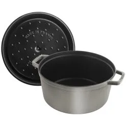 Staub Cocotte Rotonda - 30 Cm, Colore Grigio Grafite -Coltelli 40509 862 0 000000883