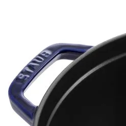 Staub Cocotte Rotonda - 22 Cm, Blu Scuro -Coltelli 40510 265 0 3