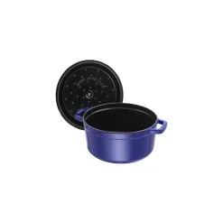 Staub Cocotte Rotonda - 30 Cm, Blu Scuro -Coltelli 40510 265 0 5 1