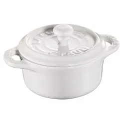 Staub Mini Cocotte Rotonda - 10 Cm, Bianco Puro