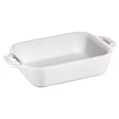 Staub Pirofila Rettangolare - 14 X 11 Cm, Colore Bianco Puro