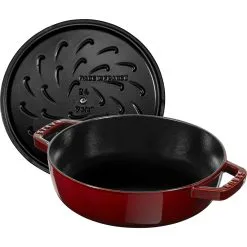 Staub Tegame Chistera Rotondo - 24 Cm, Granatina -Coltelli 40511 512 0 2 1