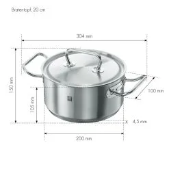 Zwilling Casseruola - 20 Cm, 18/10 Acciaio Inossidabile -Coltelli 40912 200 0 3