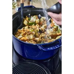 Staub Cocotte Rotonda - 28 Cm, Blu Scuro -Coltelli 424418292