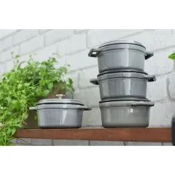Staub Cocotte Rotonda - 14 Cm, Colore Grigio Grafite -Coltelli 750032233