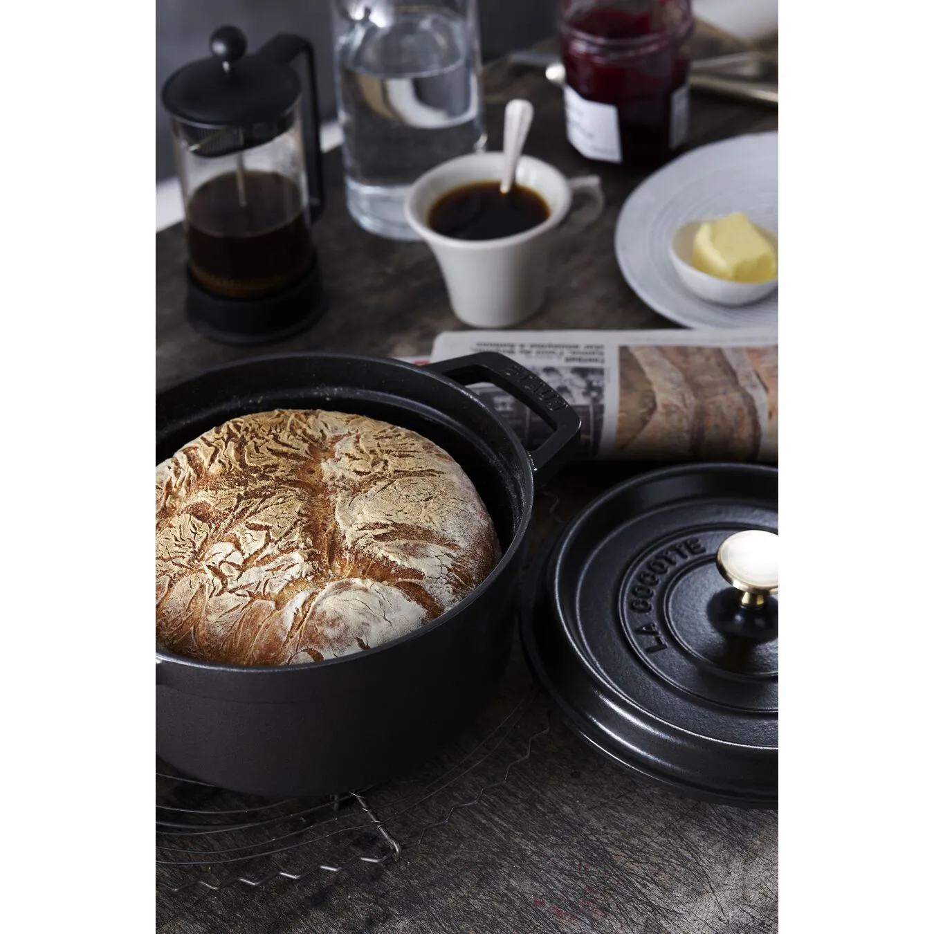 Staub Cocotte Rotonda - 22 Cm, Nera 3 Staub Cocotte Rotonda - 22 Cm, Nera - immagine 3