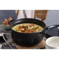 Staub Cocotte Rotonda - 28 Cm, Nera -Coltelli 750033443
