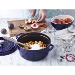 Staub Cocotte Rotonda - 24 Cm, Blu Scuro -Coltelli 750036209